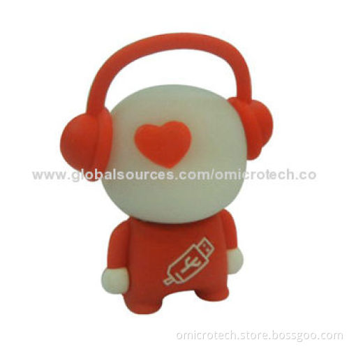 8GB Cartoon Music Man USB Flash Drive with High-speed for Apple's Mac and PCs, No Driver Required